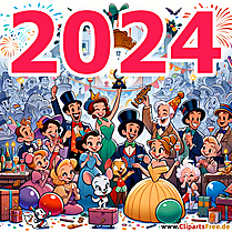 Cartoon Illustration zum Silvester 2024