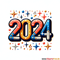 Clipart zum Neujahr 2024