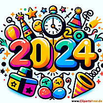 Frohes Neues Jahr 2024 Illustration