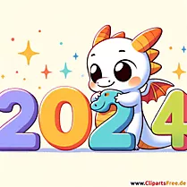 Neues Jahr 2024 Drachen Clipart