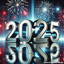 3D Illustration zum Neujahr 2025