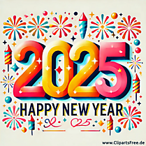 Bunte Feuerwerke zum Silvester Clipart