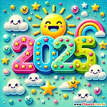 Frohes Neues Jahr 2025 Illustration