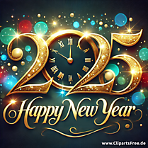 Goldene Zahl 2025 zum Silvester Clipart