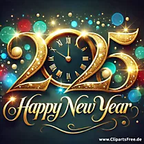 Goldene Zahl 2025 zum Silvester Clipart