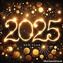 Schöne Glückwunschkarte zum Neujahr 2025