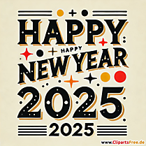 Silvester 2025 einfache Grusskarte