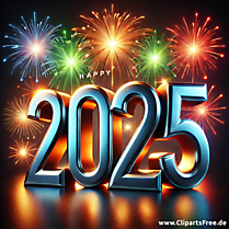 Silvester Clipart zum Neujahr 2025