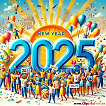 Zahl 2025 zum Silvester
