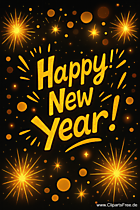 Grußkarte mit Text 'Happy New Year!'