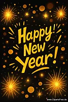 Grußkarte mit Text 'Happy New Year!'