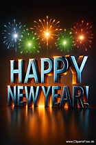 'Happy New Year' Text im 3D-Stil