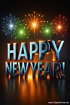 'Happy New Year' Text im 3D-Stil