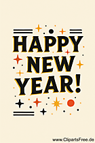 Karte zum Silvester 'Happy New Year!'