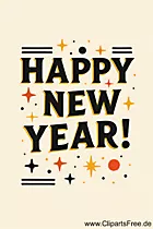 Karte zum Silvester 'Happy New Year!'