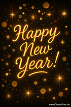 Schöner Schriftzug 'Happy New Year' - E-Cards zum Silvester