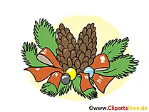 Grafik Clipart zu Neujahr, Silvester - Tannenbaum Kranz