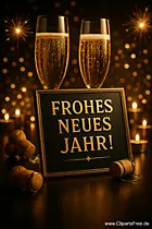 Grußkarten mit Schriftzug 'Frohes Neues Jahr'