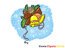 Neujahr und Weihnachten Gloeckchen  Clipart, Bild, Cartoon gratis