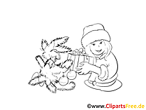 Neujahr Vorlage zum Ausmalen