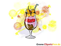 Salute, Prosit zu Silvester, Neujahr Karte, Bild, Illustration