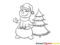 Snowman coloring sheet free