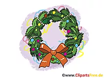 Weihnachtskranz Clipart, Bild, Cartoon gratis
