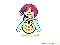 Uhr Sommerzeit - Bilder für Gästebuch, Clipart