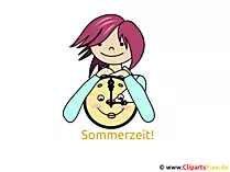 Uhr Sommerzeit - Bilder für Gästebuch, Clipart