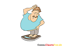 Abnehmen Bild - Mann mit Bauch auf Waage