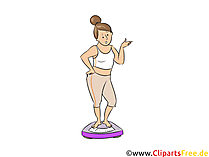 Abnehmen Frau auf Waage Cartoon-Bild kostenlos