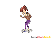 Frau auf Waage - Diät lustig Bilder