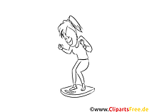 Frau freut sich auf Waage - lustige Bilder zum Thema Abnehmen