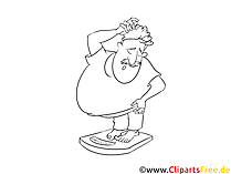 Übergewicht Clipart schwarz-weiss