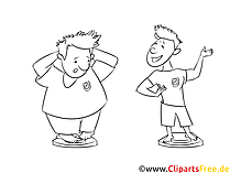 Vorher nachher Abnehmen - Schwarz-weisse Cliparts, Illustrationen, Bilder