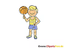 Basketball Spieler Bild, Cliparts Sport, Comic, Cartoon, Image gratis