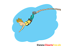 Bungee von der Brücke Clipart, Bild, Cartoon, Comic, Illustration