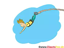 Bungee von der Brücke Clipart, Bild, Cartoon, Comic, Illustration