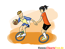Fahrrad Basketball Clipart, Bild, Cartoon, Comic, Illustration