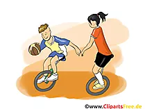 Fahrrad Basketball Clipart, Bild, Cartoon, Comic, Illustration