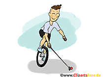 Fahrradpolo Illustration, Cartoon, Clipart, Bild, Comic