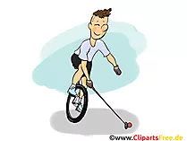 Fahrradpolo Illustration, Cartoon, Clipart, Bild, Comic