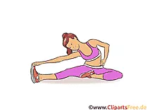 Dehnung Übungen, Gymnastik Clipart, Illustration, Bild