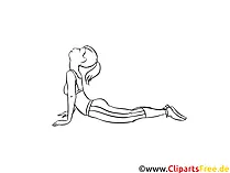 Frau Dehnung Fitnessturnen Illustration, Zeichnung, Bild