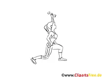 Körpertraining für Frauen Illustration, Zeichnung, Bild schwarz-weiss