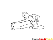 Mädchen macht Gymnastik Grafik, Clipart schwarz-weiss