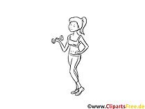 Mädchen mit Hanteln Fitness Cliparts