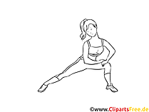 Schöne schlanke Girl Frau Stretching Illustration, Zeichnung, Bild