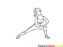 Schöne schlanke Girl Frau Stretching Illustration, Zeichnung, Bild