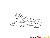 Sportliches Mädchen Zeichnung schwarz-weiss, Clipart